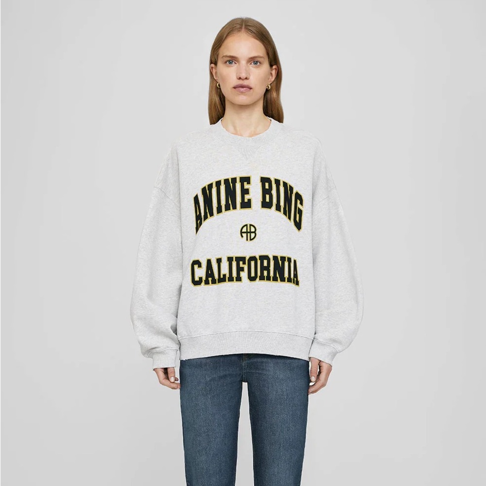 SOLD OUT Anine Bing Jaci Sweatshirt California in Heather Gray L